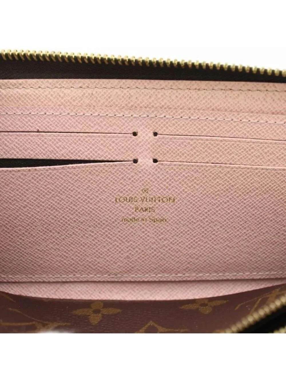 Louis Vuitton Portefeuille Clemence Wallet Monogram Coin Purse Zip Around Brown